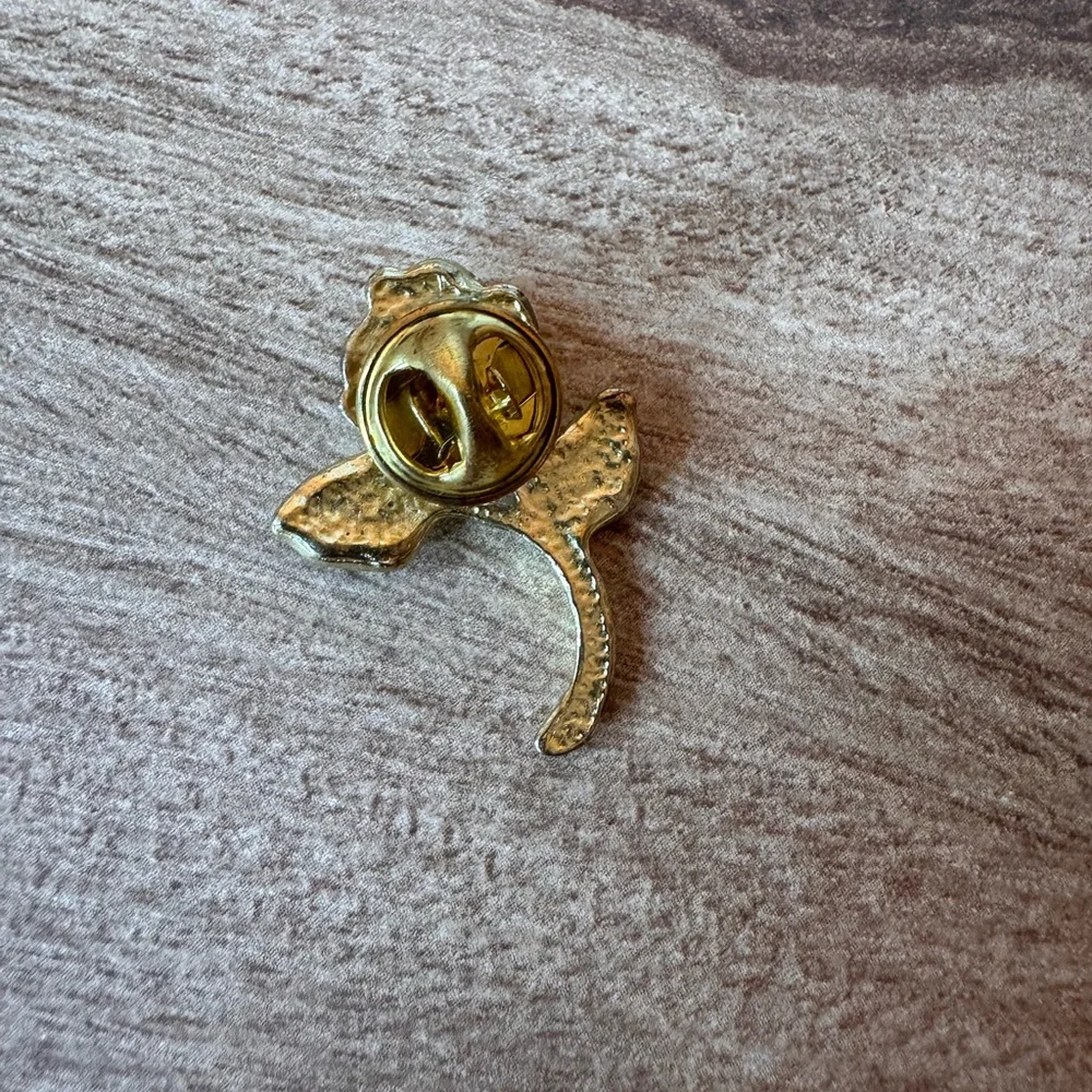 Single Stem Rose Multi Tone 1 3/8” Tall Lapel Pin